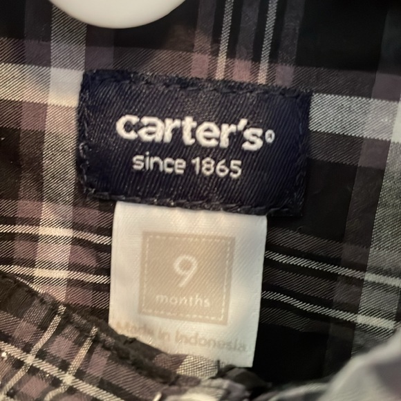 Carters Baby Boy Long Sleeve Button Down Shirt - Size 9M - Picture 5 of 5